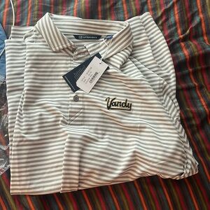 New Men's Cutter & Buck Gray Vanderbilt Commodores DryTec Stripe Recycled Polo